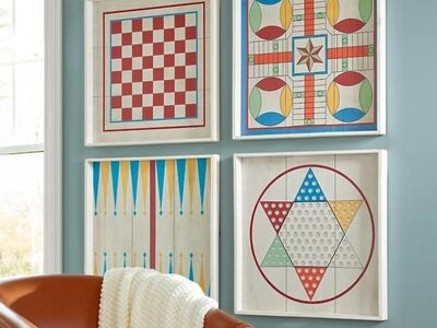 Grandin Road Board Game Trays - Chess & Checkers, Backgammon, Chinese Checkers, Parcheesi