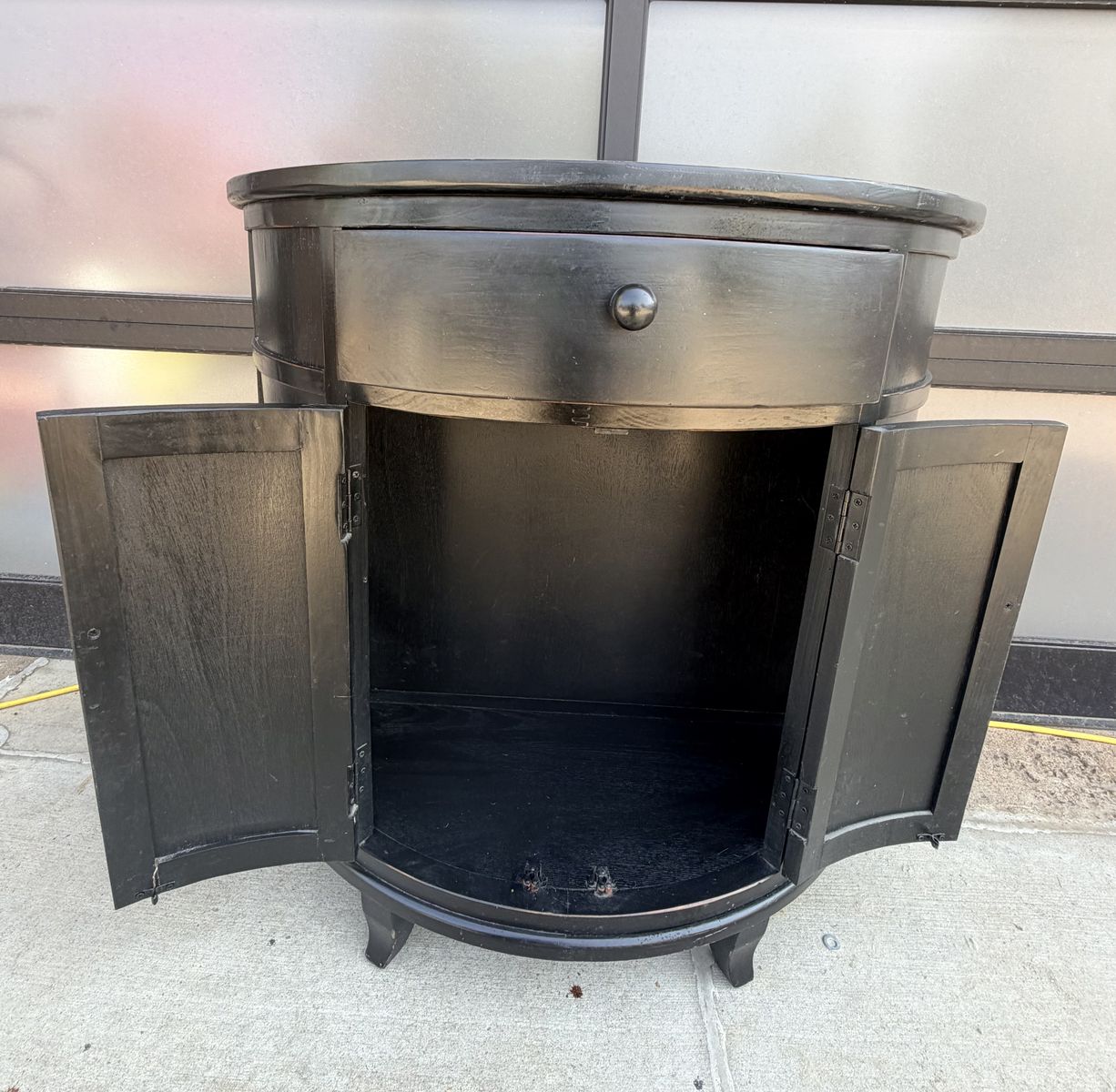 Black Demilune Accent Cabinet