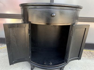 Black Demilune Accent Cabinet
