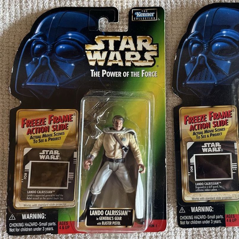 90’s Vintage Star Wars Lando Calrissian Action Figure - General Gear Freeze Frame 1997 Kenner Return of the Jedi