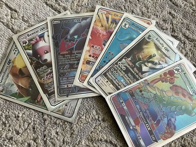 Pokemon GX Trading Cards Lot of 7 - Bewear, Primarina, Ho-Oh, Darkrai, Silvally, Kommo-o, Gumshoos