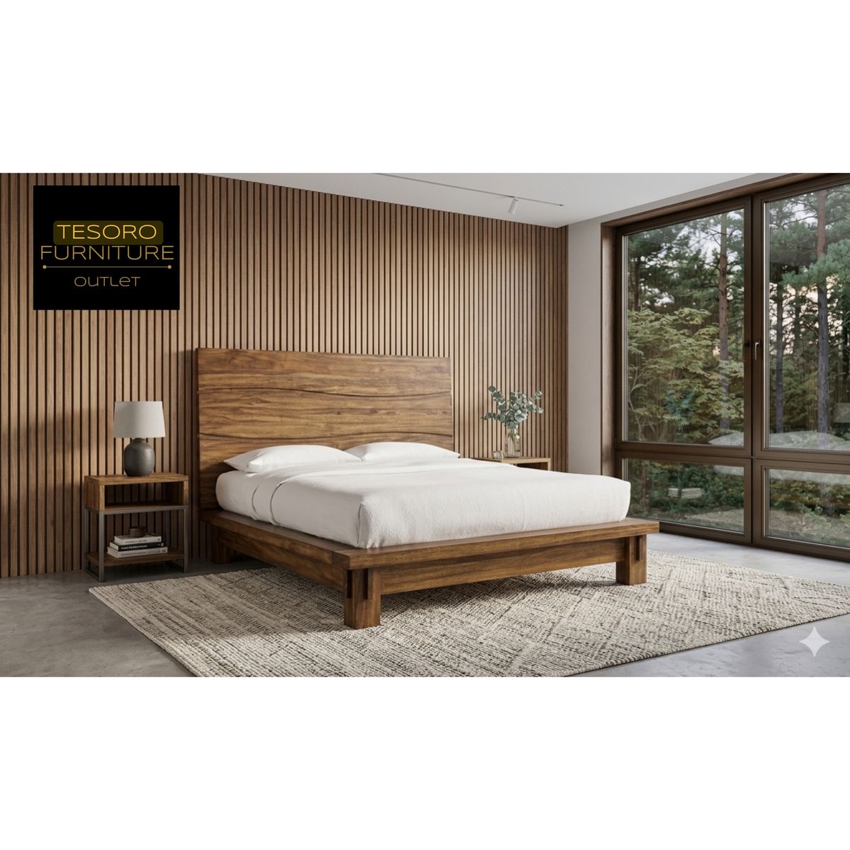 NEW LIVING SPACES QUEEN PLATFORM BED WE OFFER DELIVERY