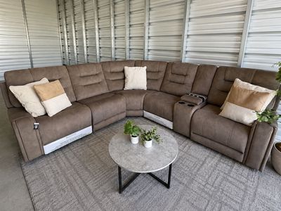 NEW‼️BARCALOUNGER CARMELO FABRIC POWER RECLINING SECTIONAL | FREE DELIVERY