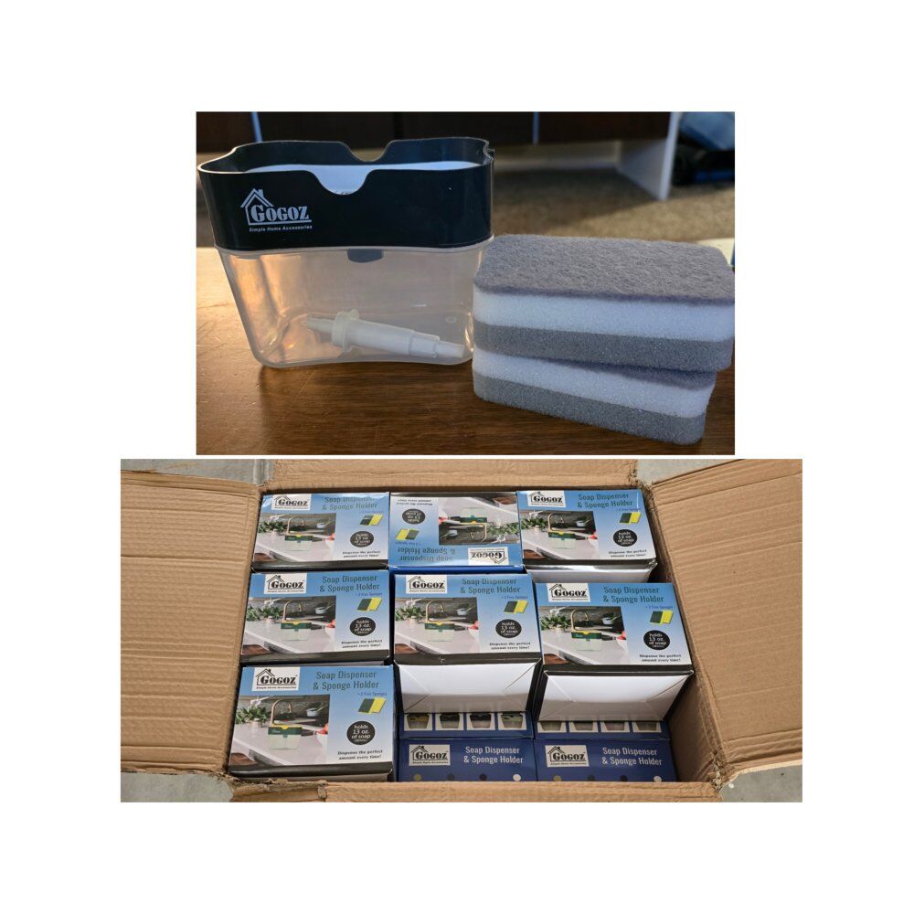 Bulk Dish Soap Dispensers w/ Sponge Holders – NEW – 55 Count