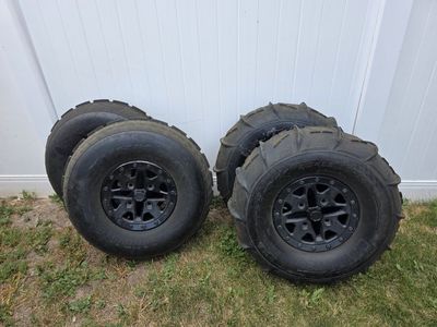 Tusk Sandlite 30x10.00-14 and 30x12.00-14 UTV Sand Paddle Tires & Wheels Set