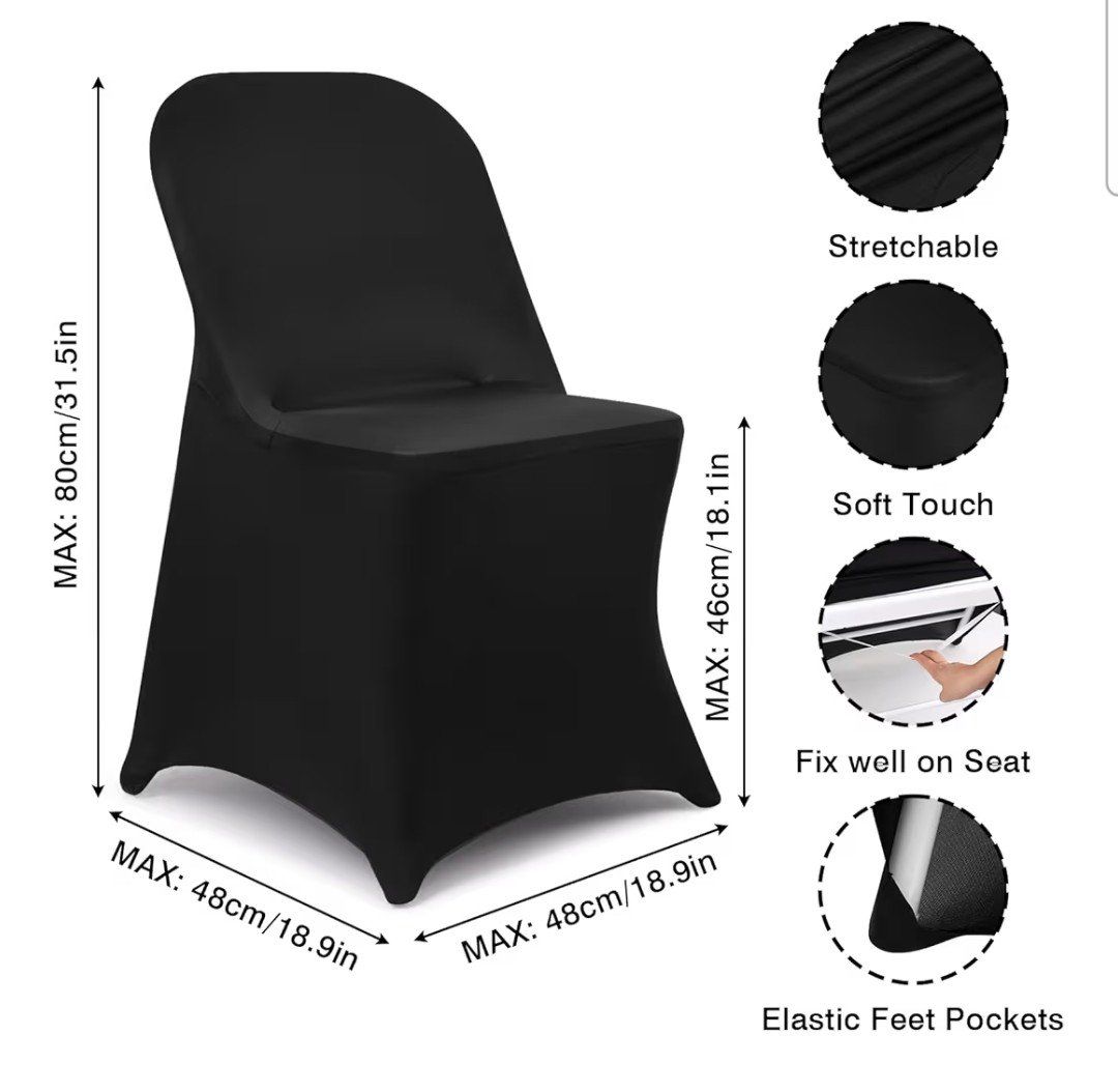 67 black stretch chair covers wedding decor