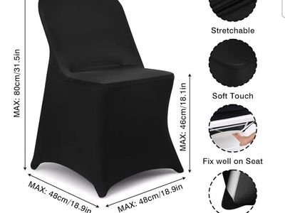 67 black stretch chair covers wedding decor