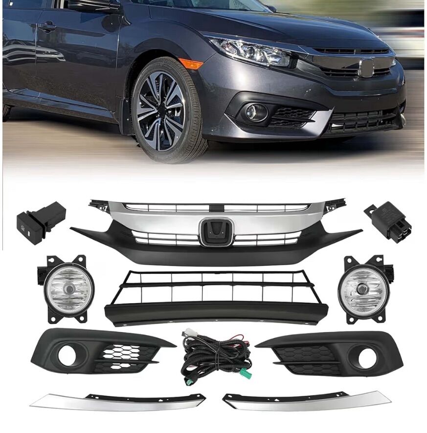 New 16-18 Honda Civic Sedan Grill And Light Kit