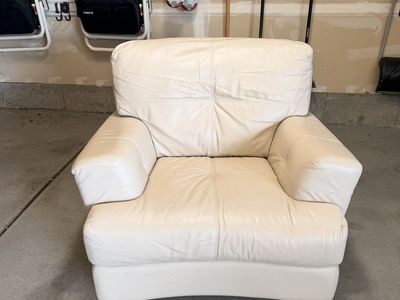 Cream leather chair