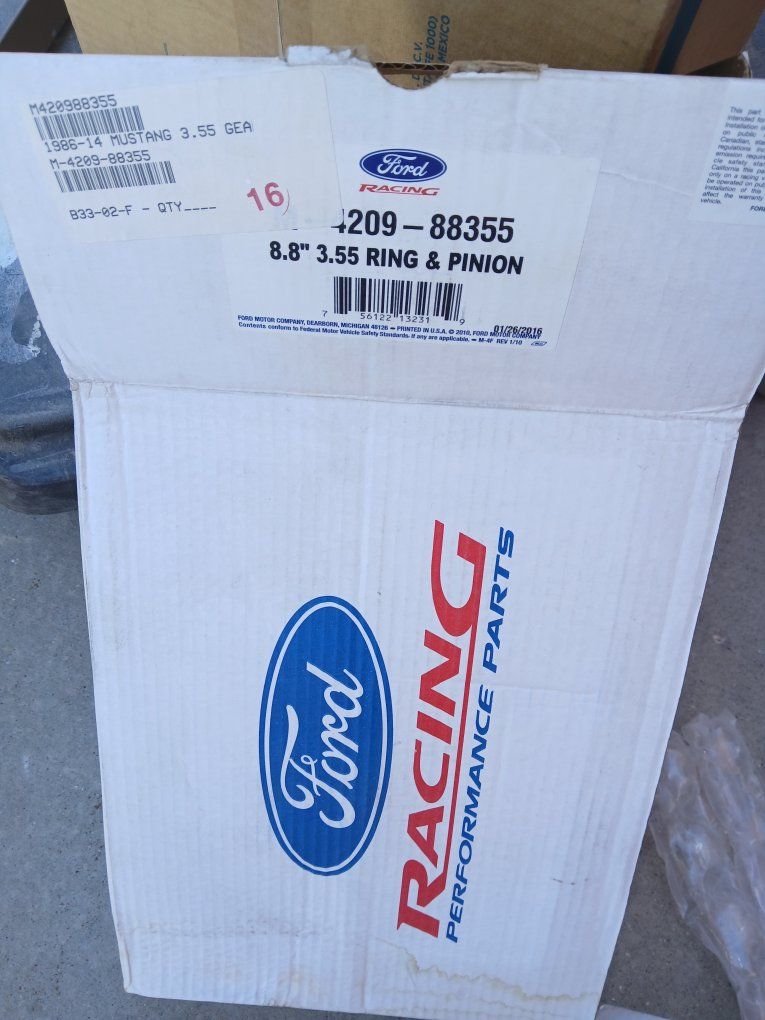 Ford racing 8.8 " 3.55 ring and pinon set with all new install hardware