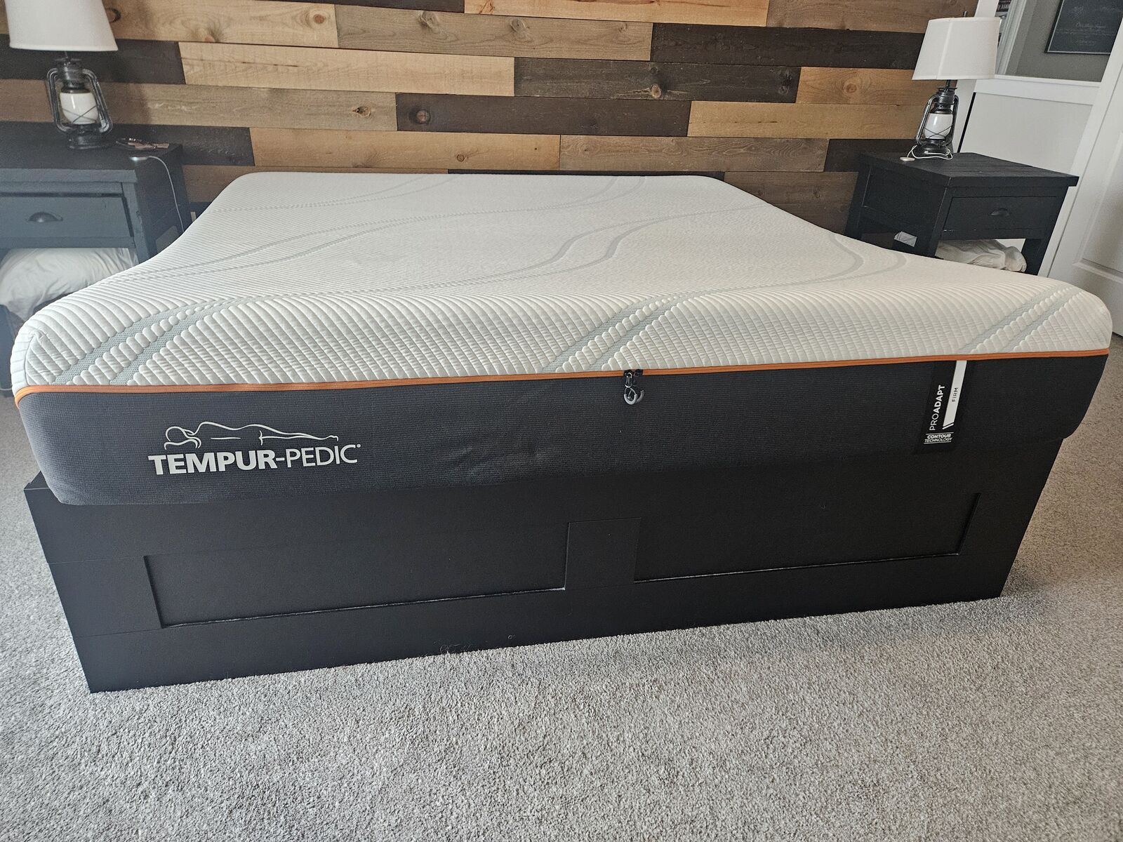 King Tempur-Pedic ProAdapt Mattress & IKEA Storage Bed Frame