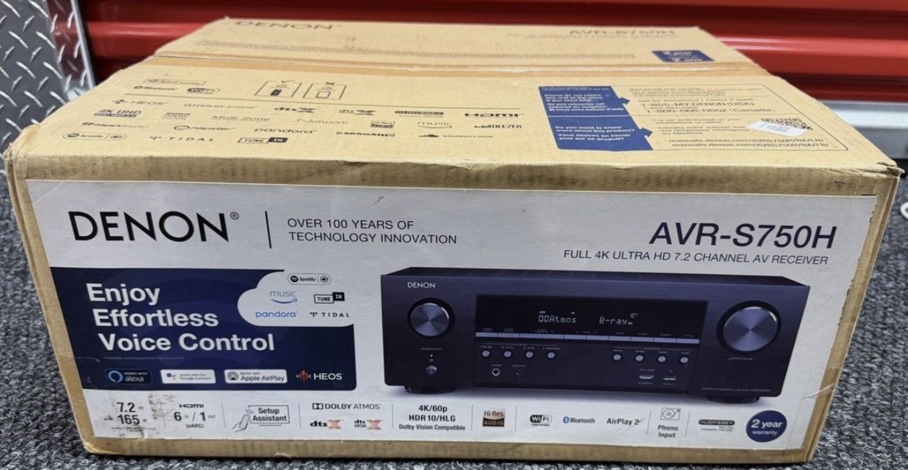 Denon AVR-S750H 7.2 Channel 4K Ultra HD AV Receiver with Voice Control & HEOS NEW