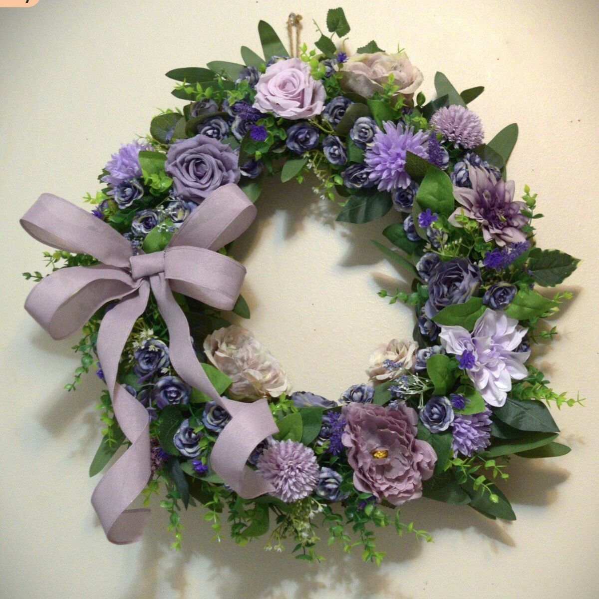Handmade Purple florals wreath