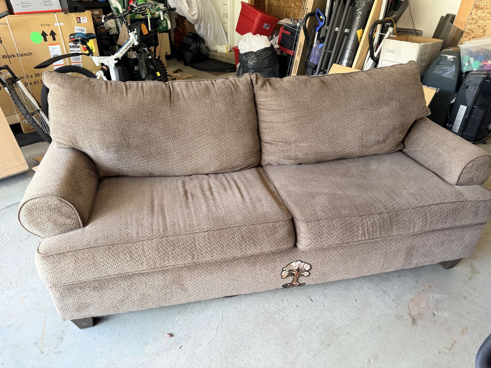 Free Brown Fabric Couch