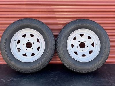 New Rockman ST 205/75-15 Trailer Tires with Rims