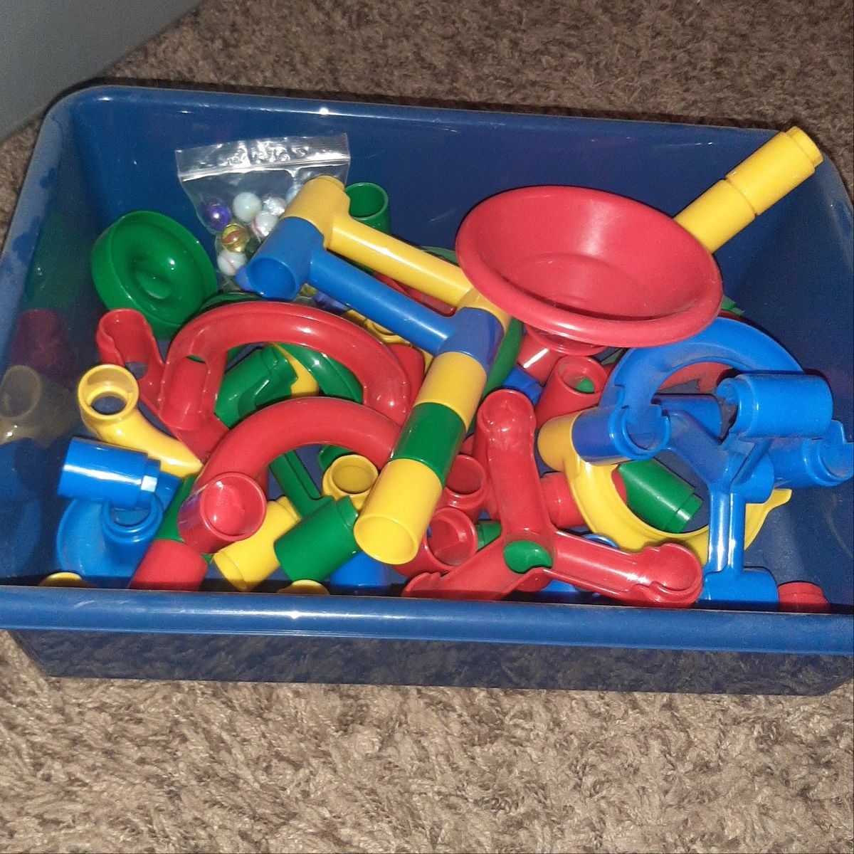 Marble Run Toy Maze Set Many Pieces & Marbles Colorful LOT
