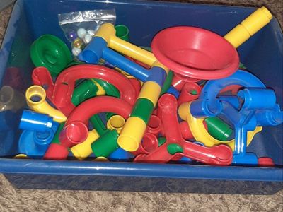 Marble Run Toy Maze Set Many Pieces & Marbles Colorful LOT