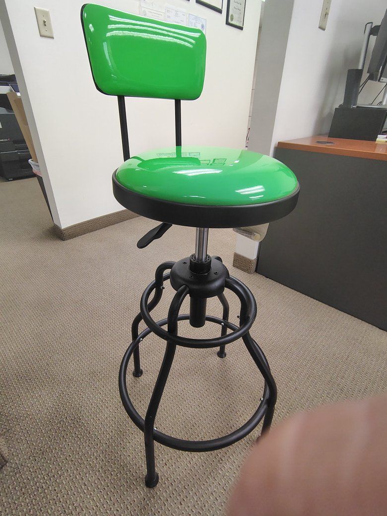 Green Adjustable Swivel Bar Stool with Backrest