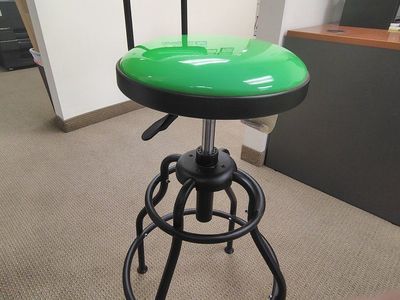 Green Adjustable Swivel Bar Stool with Backrest