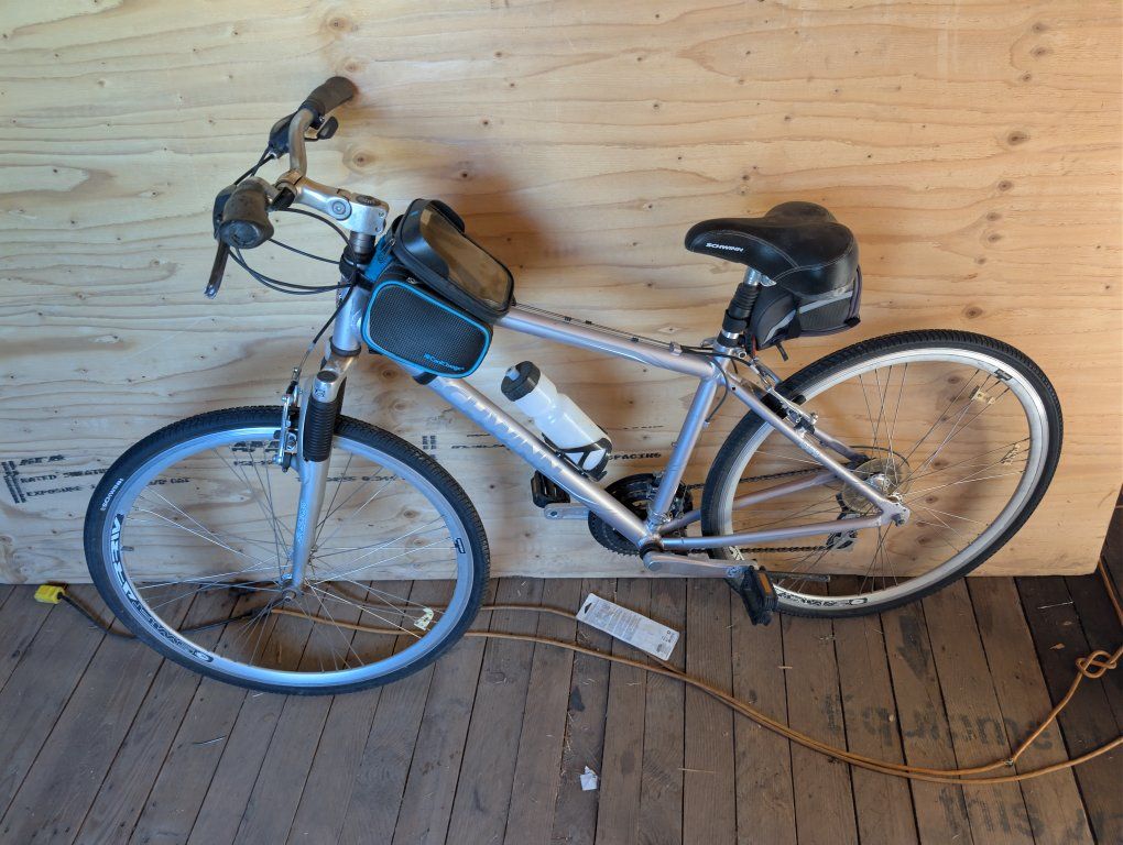 Schwinn Hybrid Bike - Silver, Adult Size with Storage Bags & Water Bottle