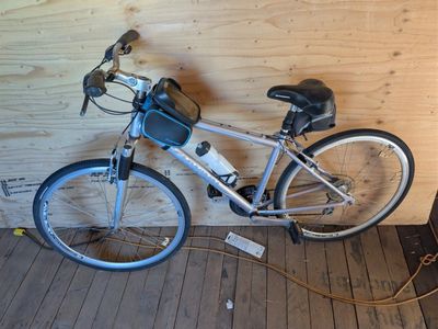 Schwinn Hybrid Bike - Silver, Adult Size with Storage Bags & Water Bottle