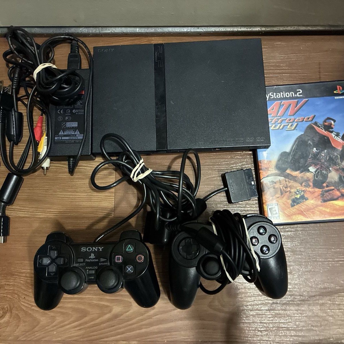 Sony PlayStation 2 PS2 Slim & 2 Controllers Bundle