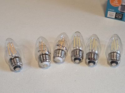EcoSmart LED 40W Equivalent Dimmable Light Bulbs, Clear Glass, E26 Base - Set of 6