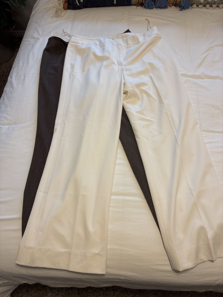 2 Pairs Women's Size 14 Pants - White & Brown from