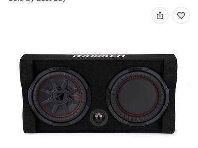 Kicker CompRT Dual 10" Down-Firing 2-Ohm Loaded Subwoofer Enclosure - Black (48TRTP102)
