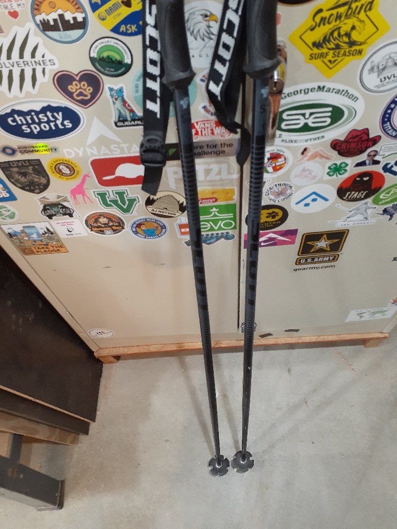 Scott Ski Poles S2 125 cm / 50 inch Black Alpine Downhill