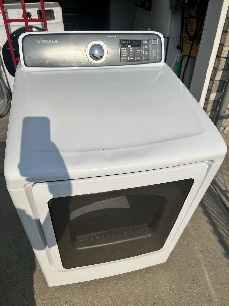 Samsung White Top Load Electric Dryer with MultiControl Panel