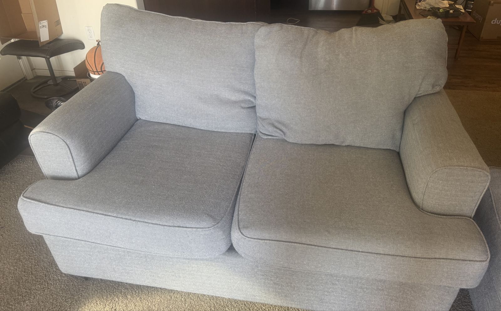 Couch & Loveseat. Light Blue. Good condition. $75