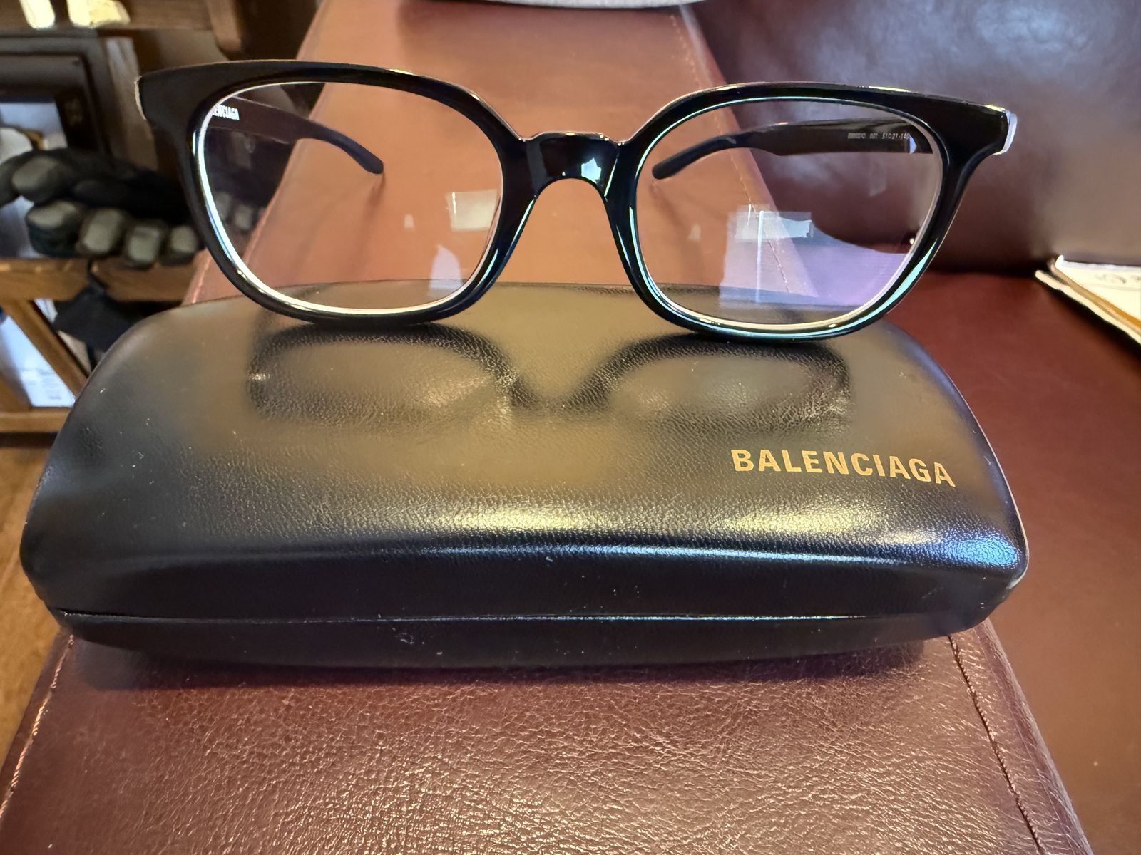 Balenciaga eyeglass frame with Nikon prescription transition lenses, excellent condition!