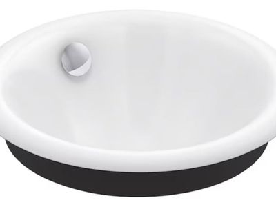 NEW - Kohler Iron Plains® Round Drop-In/Undermount Bathroom Sink White