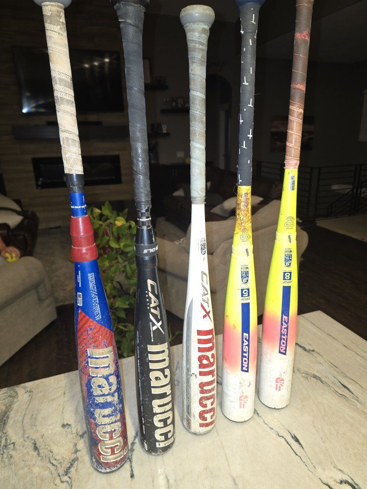 Used Marucci CATX & Easton Baseball Bat 5 Bats Total, Various Sizes/Models