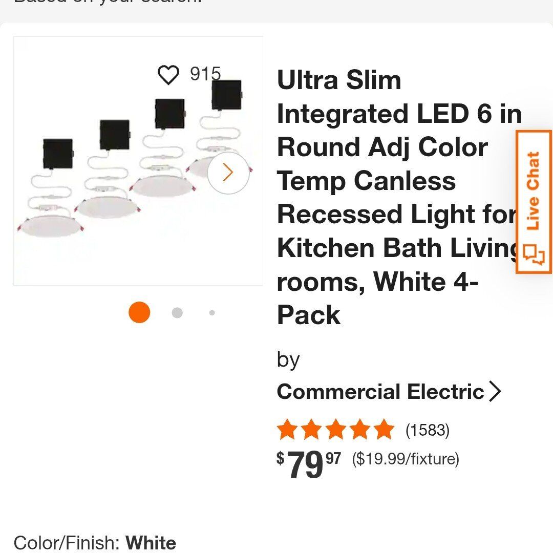 New 6" selectable color LED can light 4pack