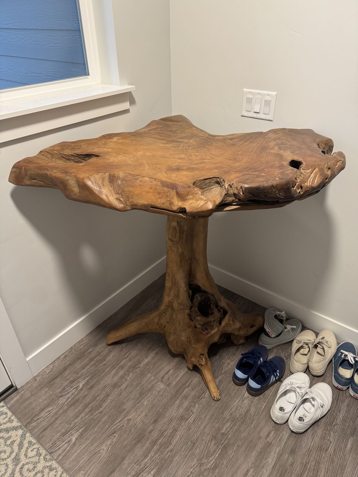 Teak wood tree table