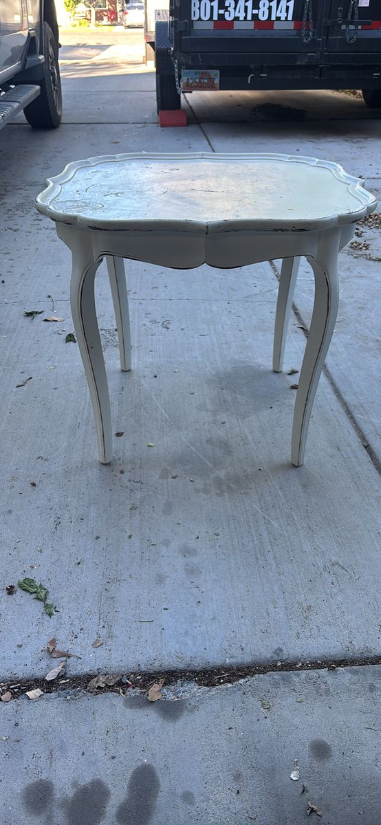 Vintage French Provincial Style Nightstand White Shabby Chic End Table Made in USA