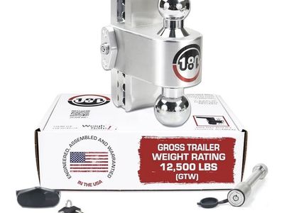 Weigh Safe 180-Degree Trailer Hitch - Adjustable Trailer Hitch 2.5" Receivers - 8" Drop - 2 keys
