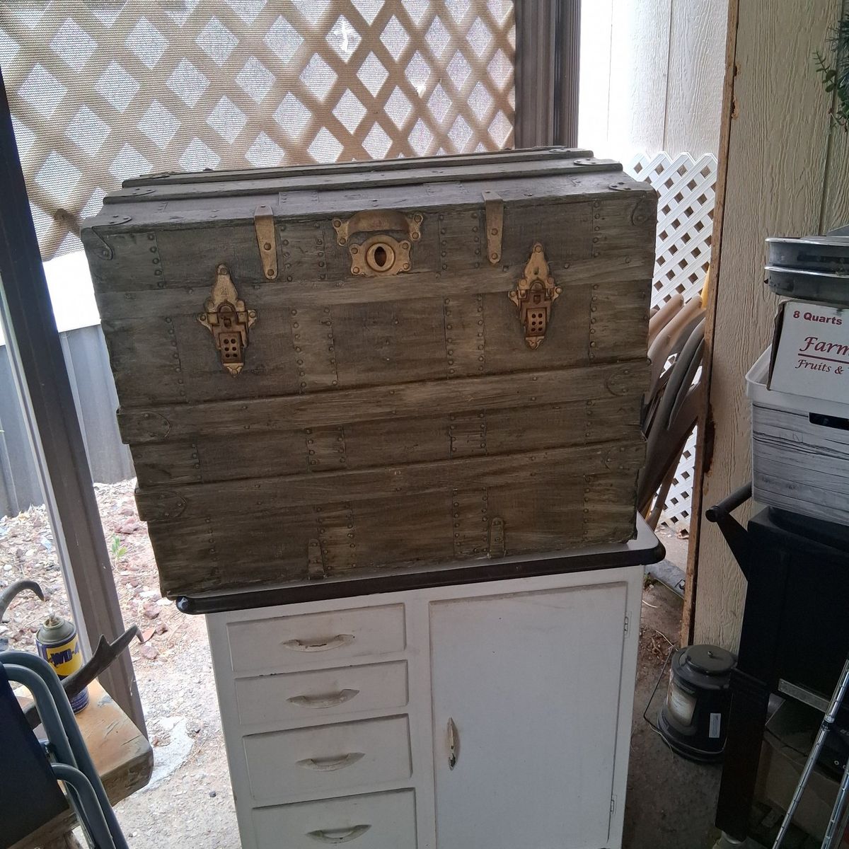 Vintage rustic trunk