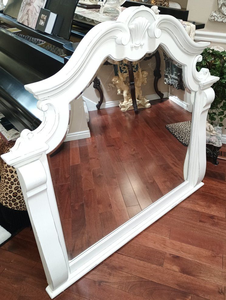 Ornate White  Decorative  Mirror