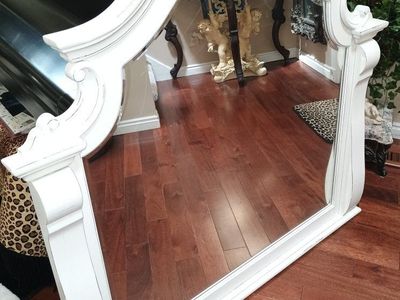 Ornate White Decorative Mirror