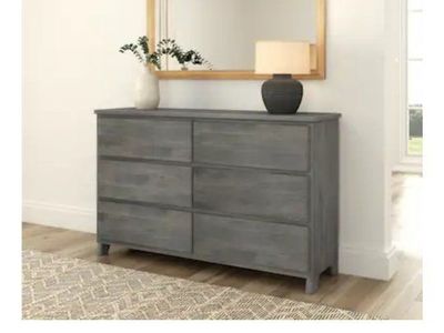 Maxwood Furniture 6-Drawer Dresser in Driftwood Grey - New in Box (52" W x 32.75" H)
