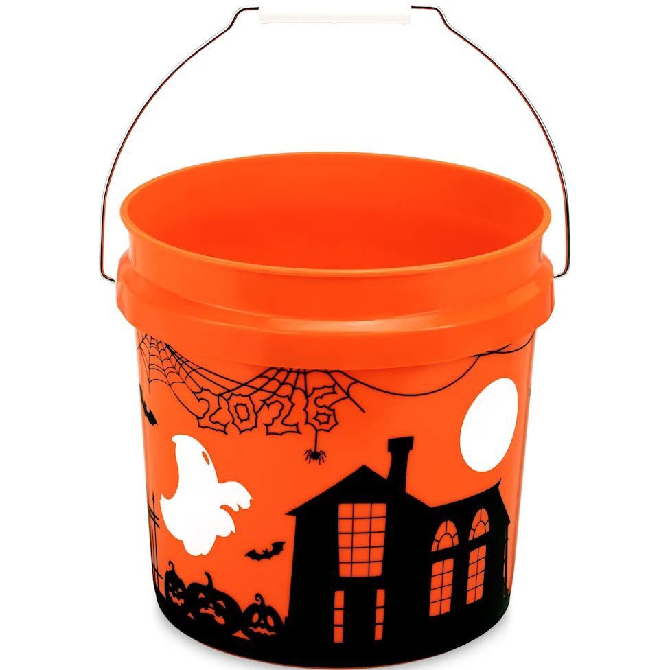 Orange Halloween Trick-or-Treat Bucket with Lid (2023 Edition)