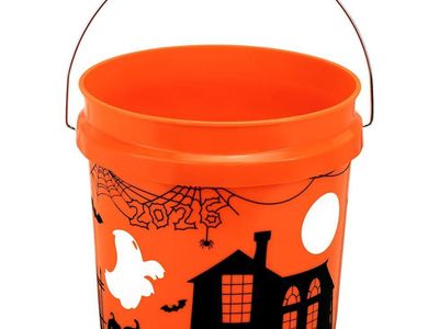 Orange Halloween Trick-or-Treat Bucket with Lid (2023 Edition)