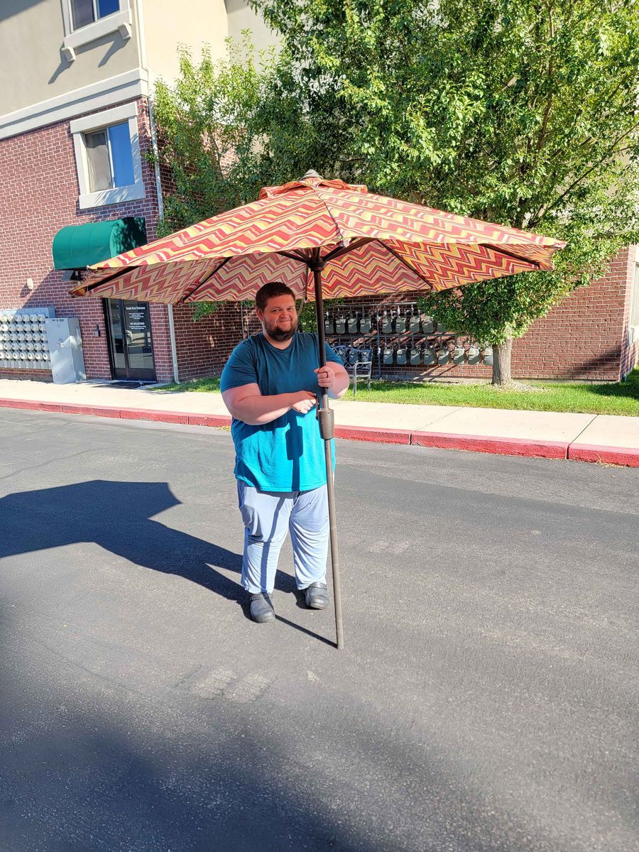 Vibrant outdoor umbrella
