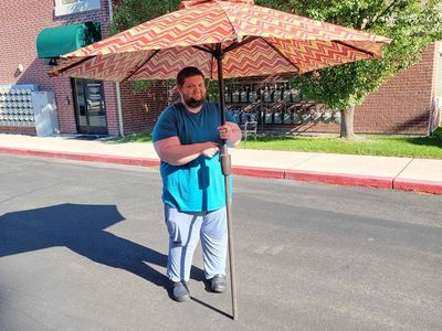 Vibrant outdoor umbrella