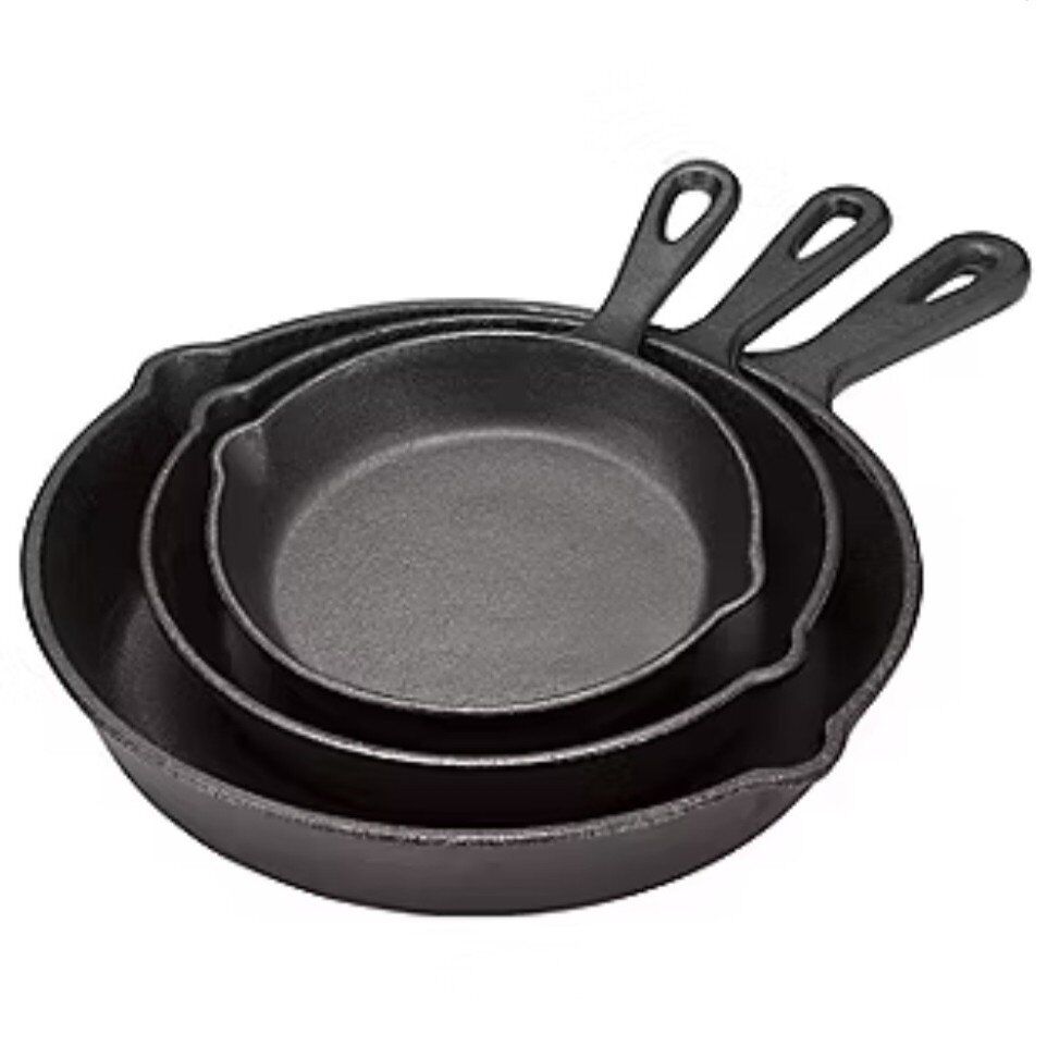 Brand New 3 Pack Cast Iron Skillet Set