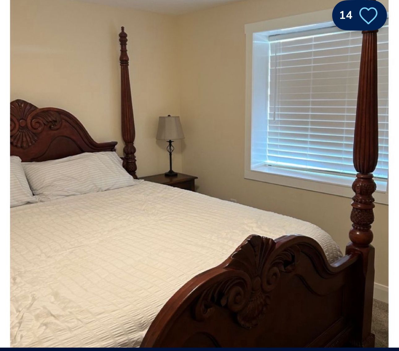 Solid Wood King Size Four Poster Bed Frame