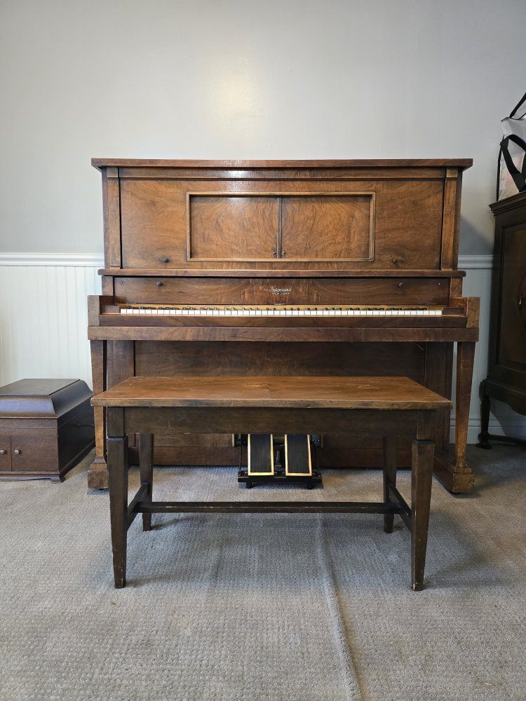 Vintage Autopiano Player Piano w/Bench and Music Rolls - Fully Functional - Serial #141697